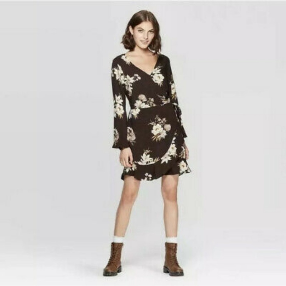 Xhilaration Floral Wrap Dress